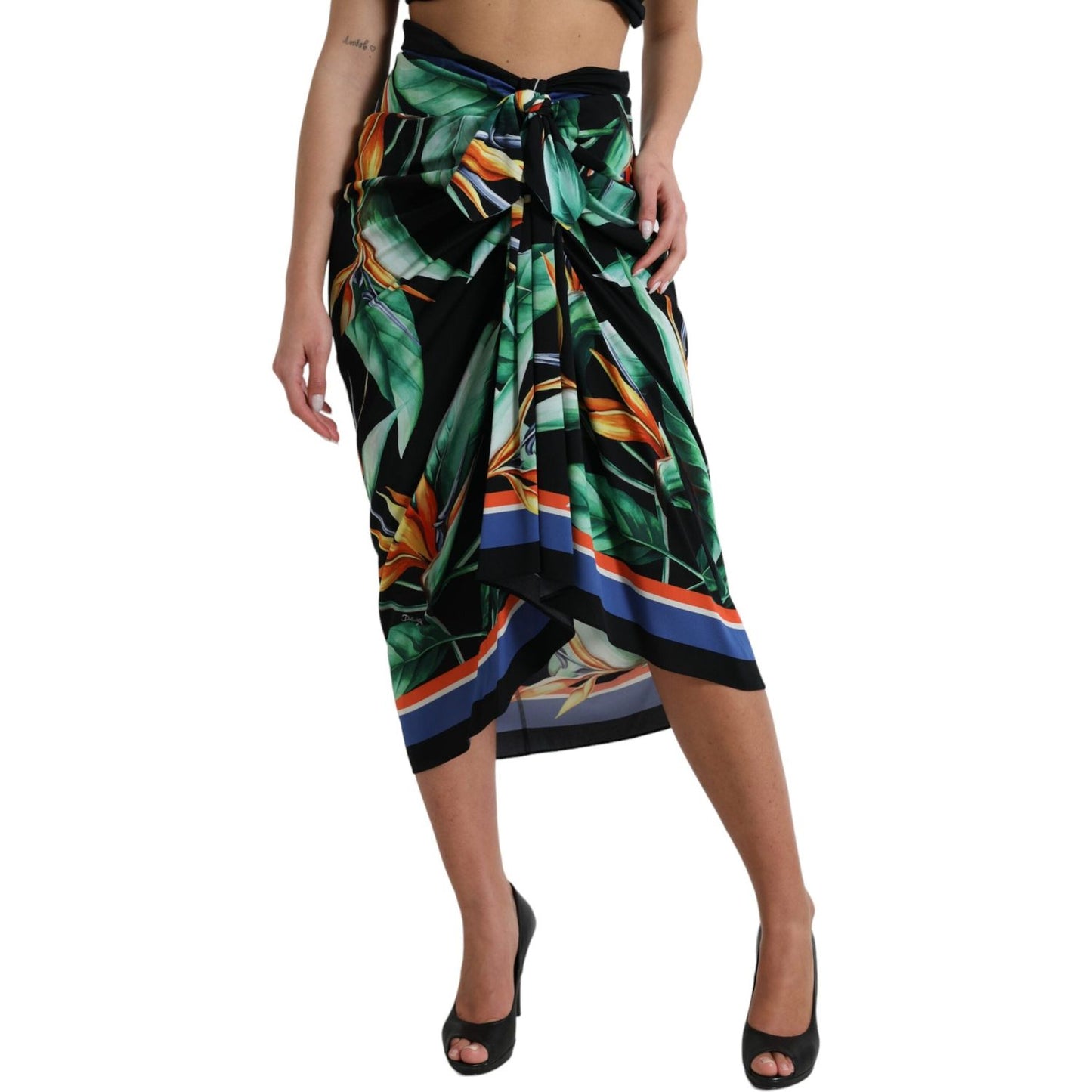 Dolce & Gabbana Elegant Floral High Waist Midi Skirt elegant-floral-high-waist-midi-skirt