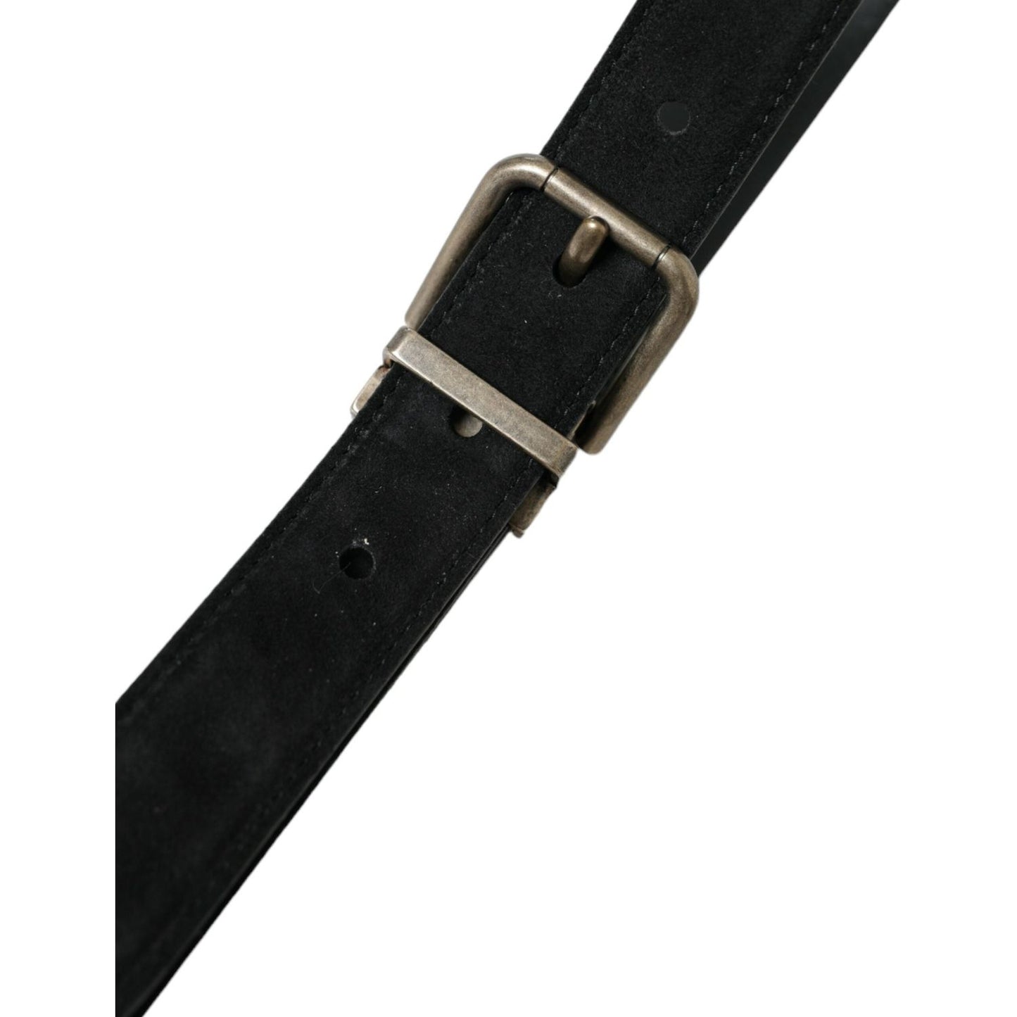 Dolce & Gabbana | Elegant Black Leather Belt with Metal Buckle| McRichard Designer Brands   