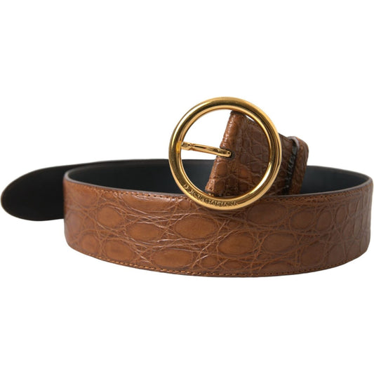 Dolce & GabbanaElegant Exotic Leather Belt - Rich BrownMcRichard Designer Brands£609.00