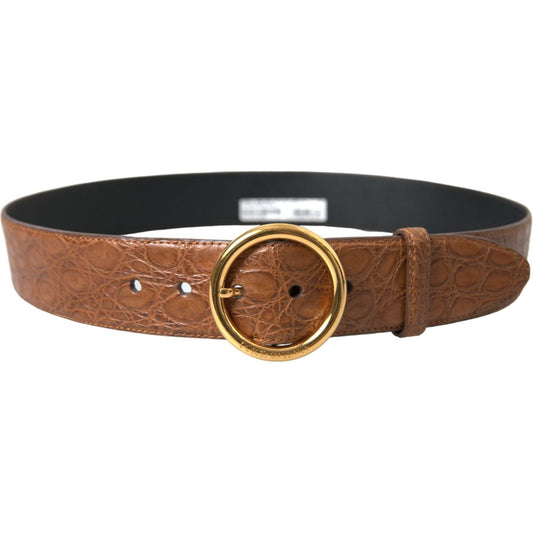 Dolce & Gabbana Elegant Exotic Leather Belt - Rich Brown elegant-exotic-leather-belt-rich-brown
