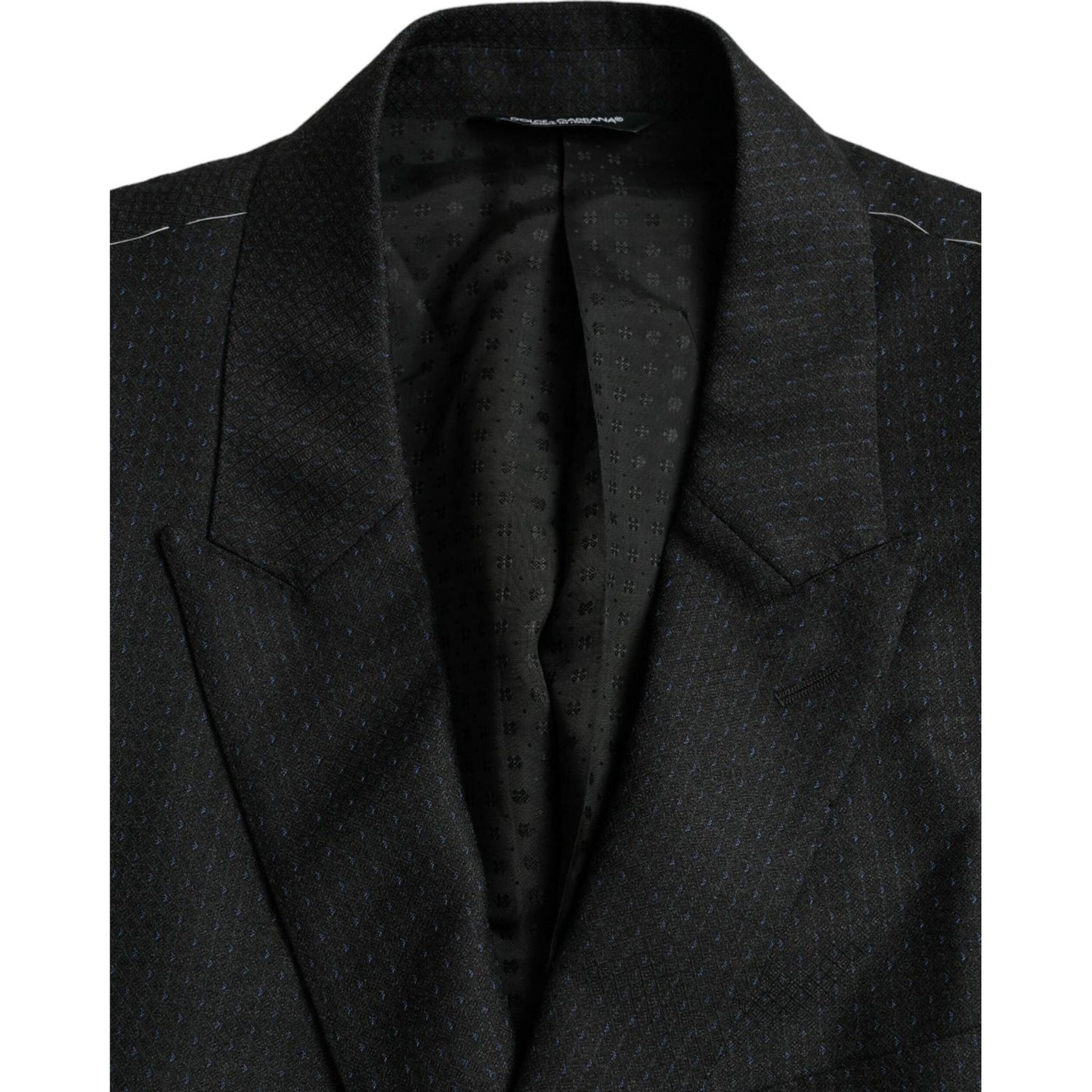 Dolce & Gabbana Black Wool MARTINI Single Breasted Coat Blazer black-wool-martini-single-breasted-coat-blazer