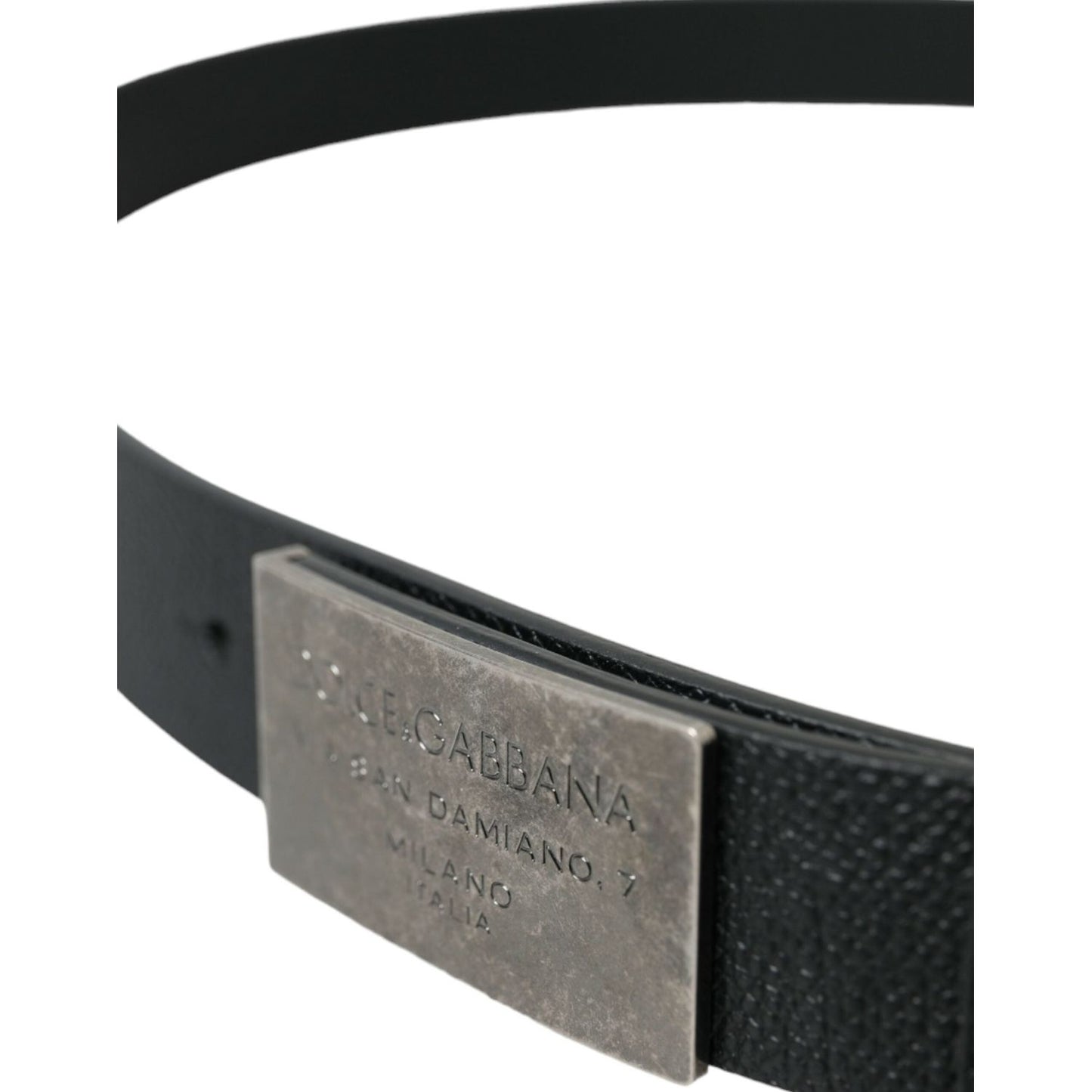 Dolce & Gabbana Elegant Black Leather Belt with Metal Buckle elegant-black-leather-belt-with-metal-buckle-9