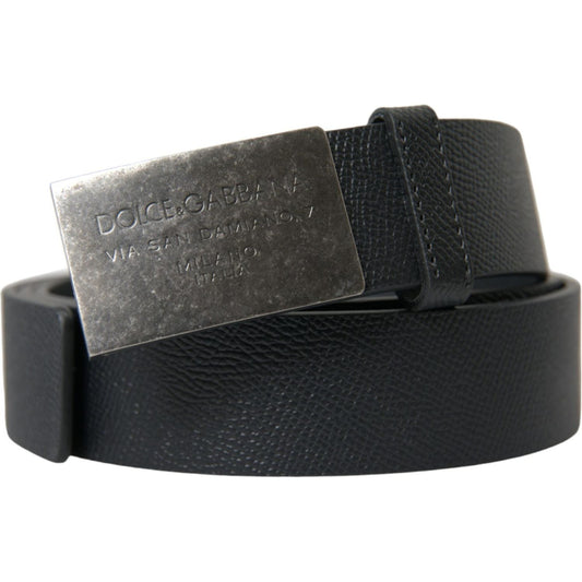 Dolce & GabbanaElegant Black Calfskin Leather BeltMcRichard Designer Brands£239.00