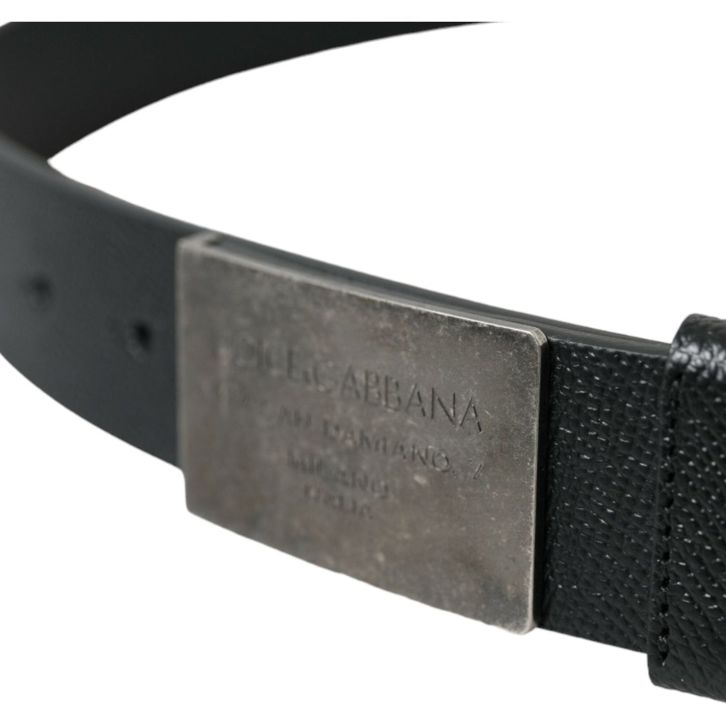 Dolce & Gabbana Elegant Black Calfskin Leather Belt elegant-black-calfskin-leather-belt