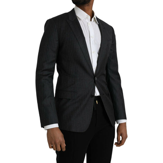 Dolce & GabbanaBlack Stripe MARTINI Single Breasted Coat BlazerMcRichard Designer Brands£779.00