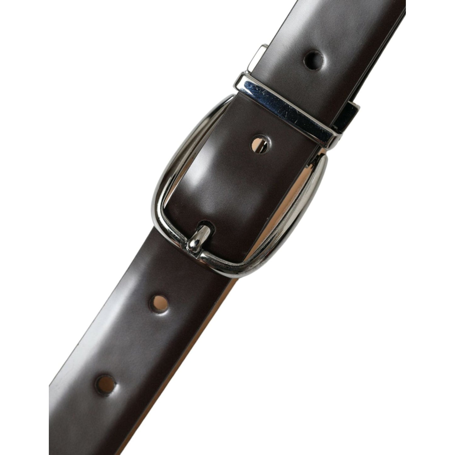 Dolce & Gabbana | Elegant Leather Belt with Eye-Catching Buckle| McRichard Designer Brands   