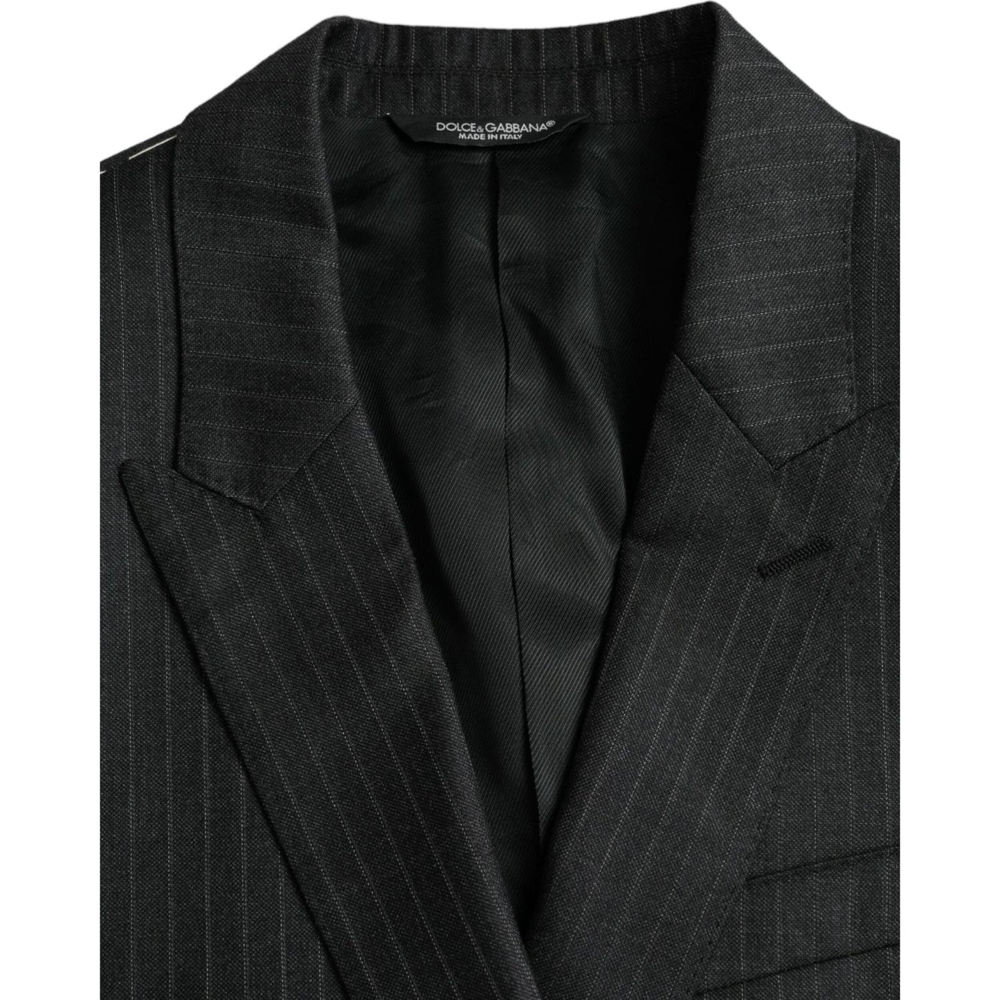 Dolce & Gabbana Black Stripe MARTINI Single Breasted Coat Blazer black-stripe-martini-single-breasted-coat-blazer