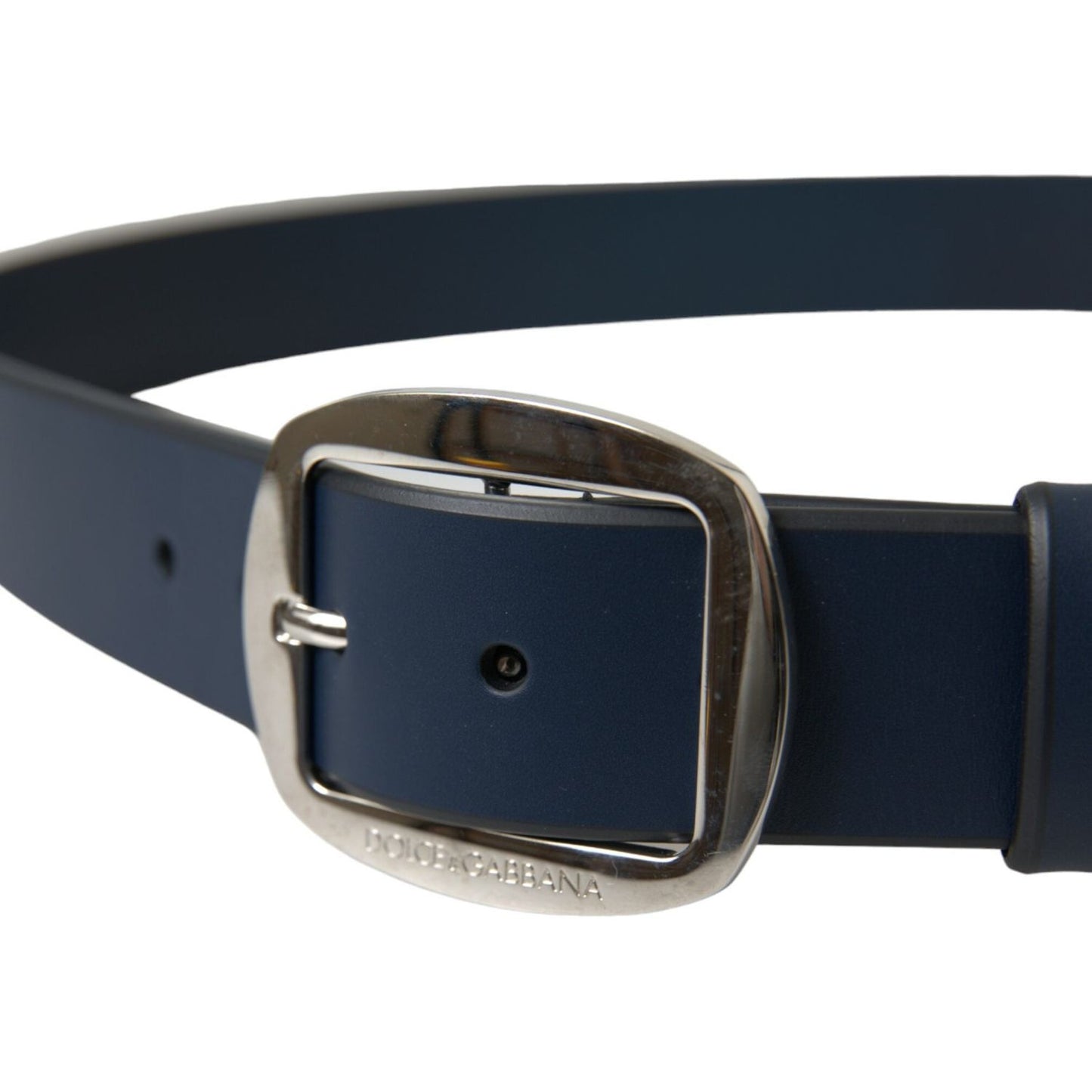 Dolce & Gabbana | Elegant Blue Calf Leather Belt with Metal Buckle| McRichard Designer Brands   