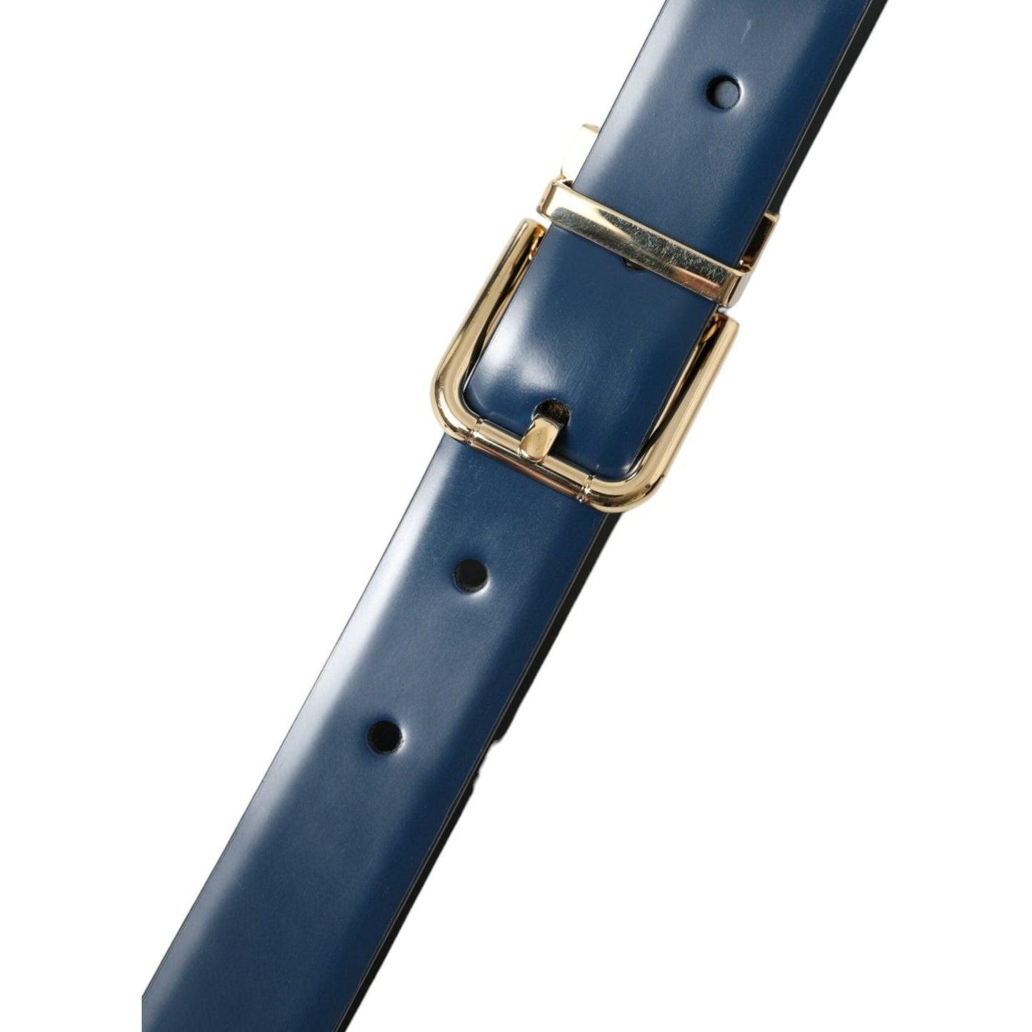 Dolce & Gabbana Elegant Blue Leather Belt with Metal Buckle elegant-blue-leather-belt-with-metal-buckle-1