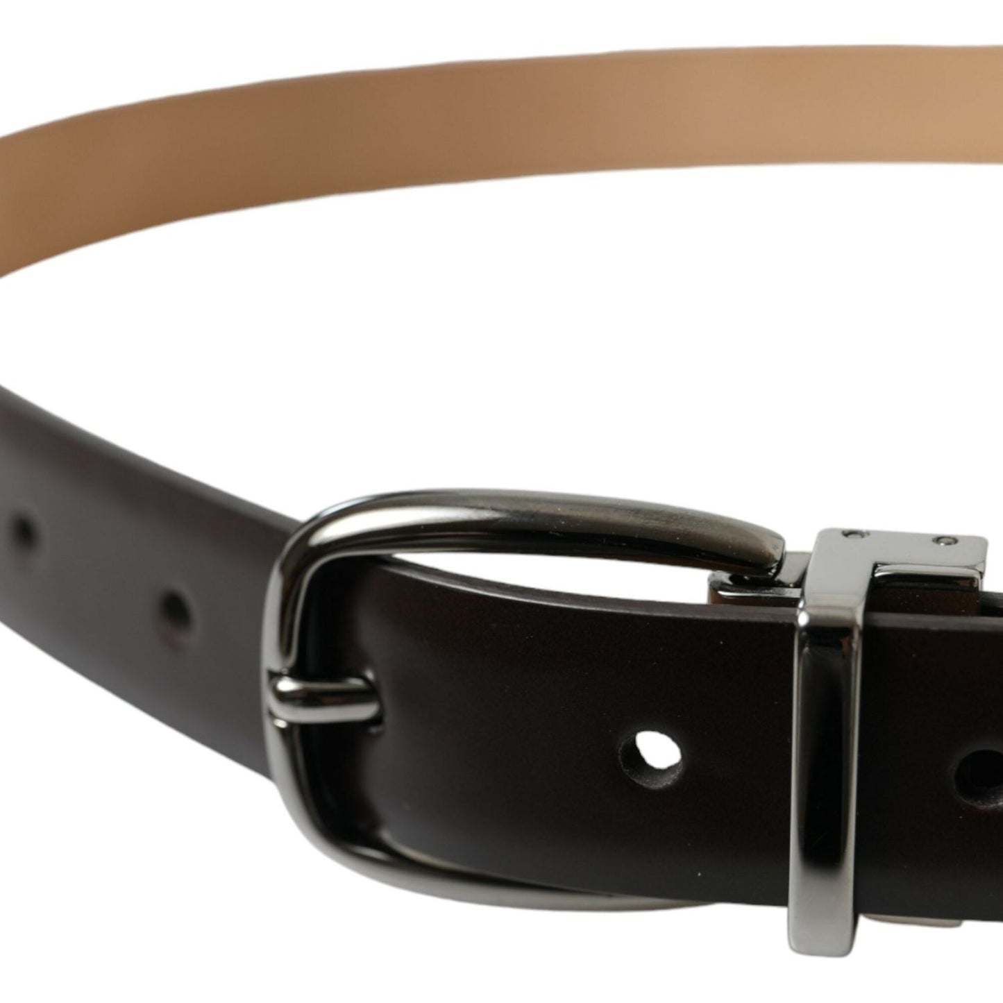Dolce & Gabbana Elegant Dark Brown Leather Belt elegant-dark-brown-leather-belt-1