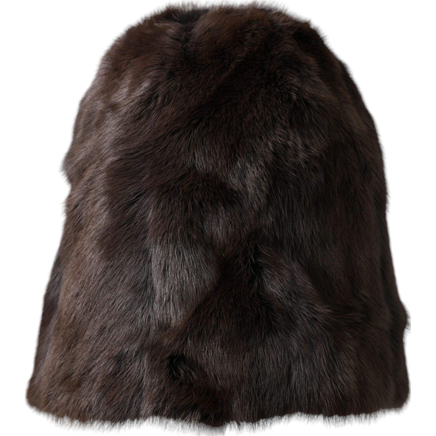 Brown Weasel Fur Womens Cashmere Hat Beanie