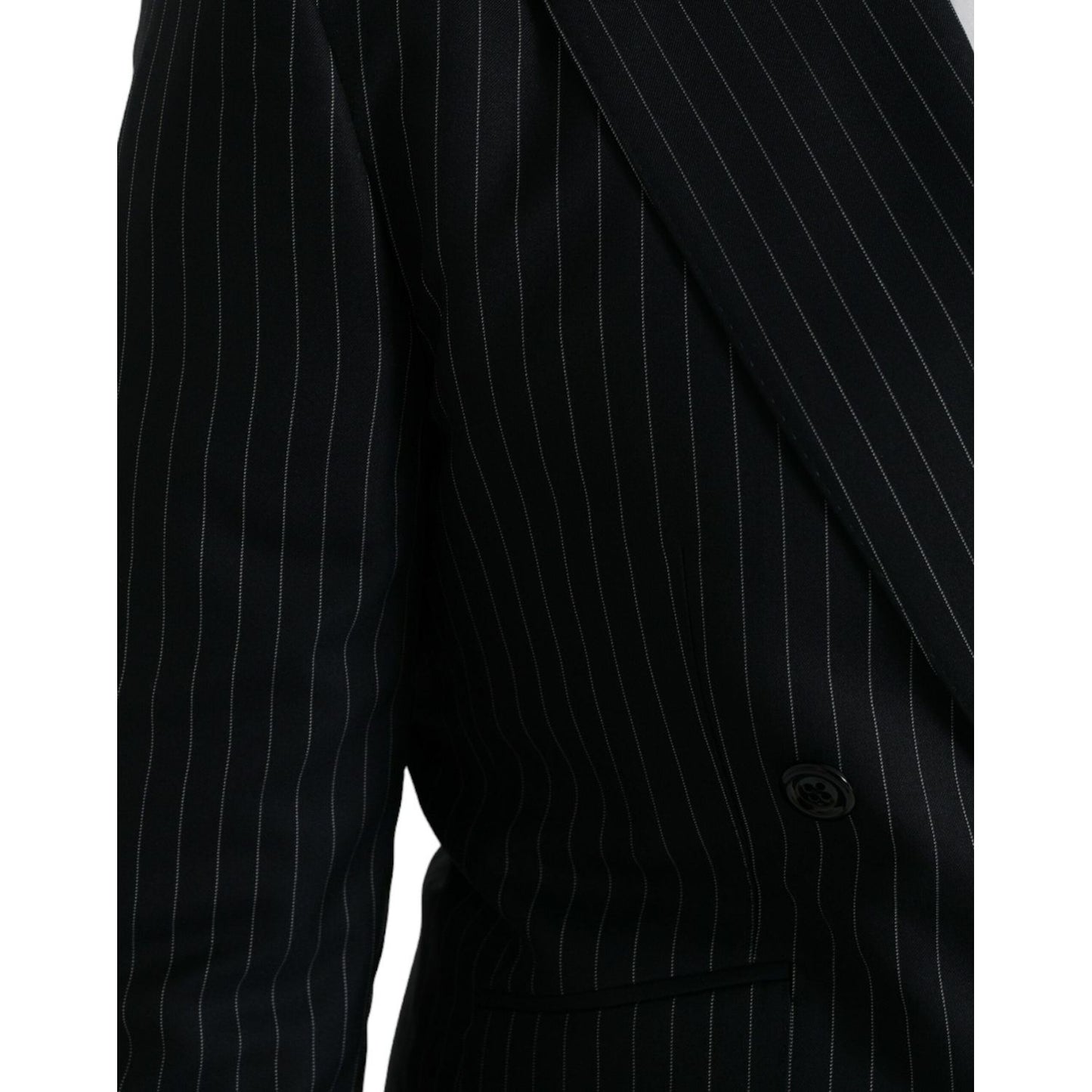 Dolce & Gabbana Black Stripe SICILIA Double Breasted Coat Blazer black-stripe-sicilia-double-breasted-coat-blazer