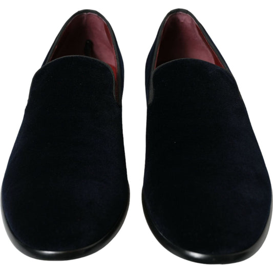Dolce & Gabbana | Elegant Black Velvet Loafers for Men| McRichard Designer Brands   
