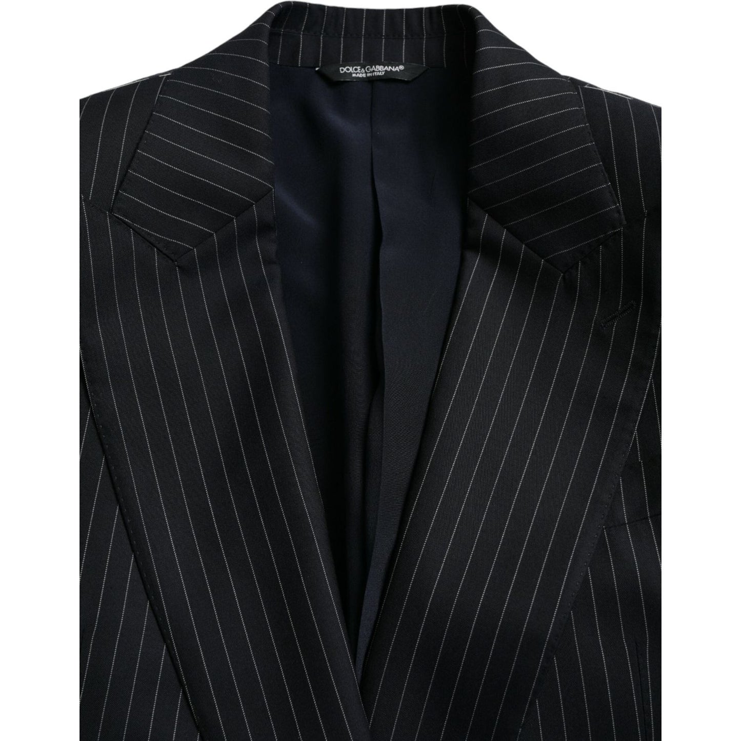 Dolce & Gabbana Black Stripe SICILIA Double Breasted Coat Blazer black-stripe-sicilia-double-breasted-coat-blazer
