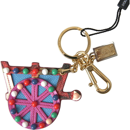 Dolce & Gabbana Elegant Multicolor Keychain with Gold Accents multicolor-gold-tone-carretto-keychain-accessory-keyring 465A2039-scaled-496b34ec-24d.jpg