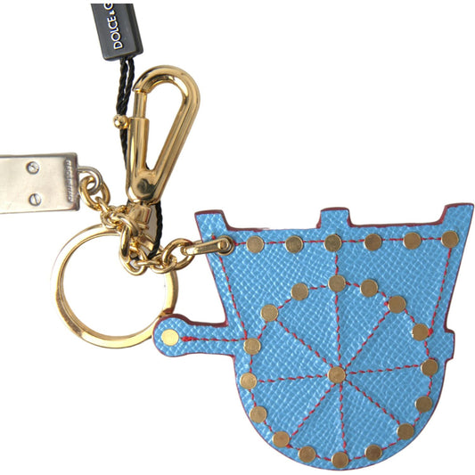 Dolce & Gabbana Elegant Multicolor Keychain with Gold Accents multicolor-gold-tone-carretto-keychain-accessory-keyring