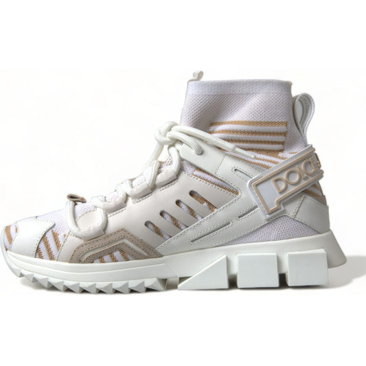 Dolce & Gabbana Elegant Sorrento Slip-On Sneakers white-beige-sorrento-socks-sneakers-shoes
