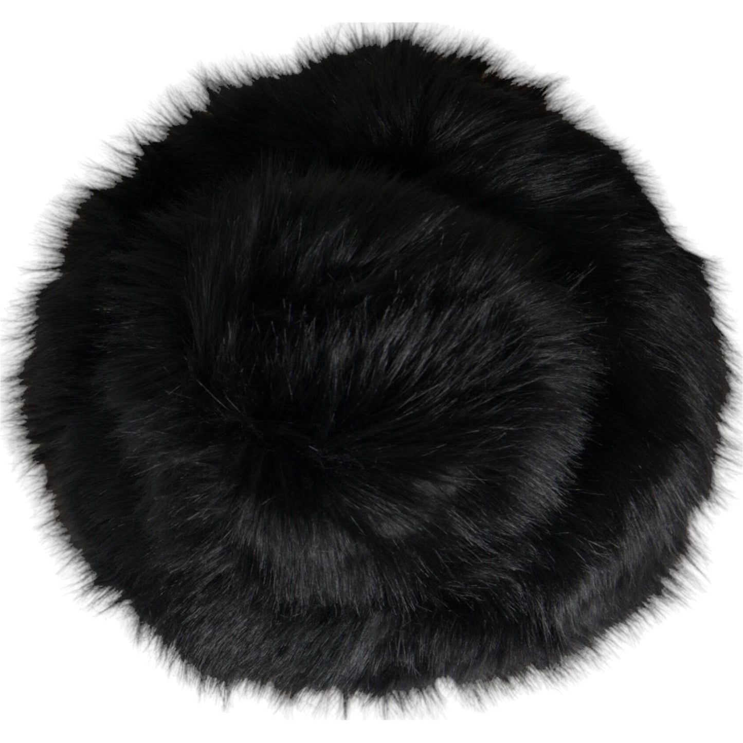 Black Faux Fur Womens Bucket Hat