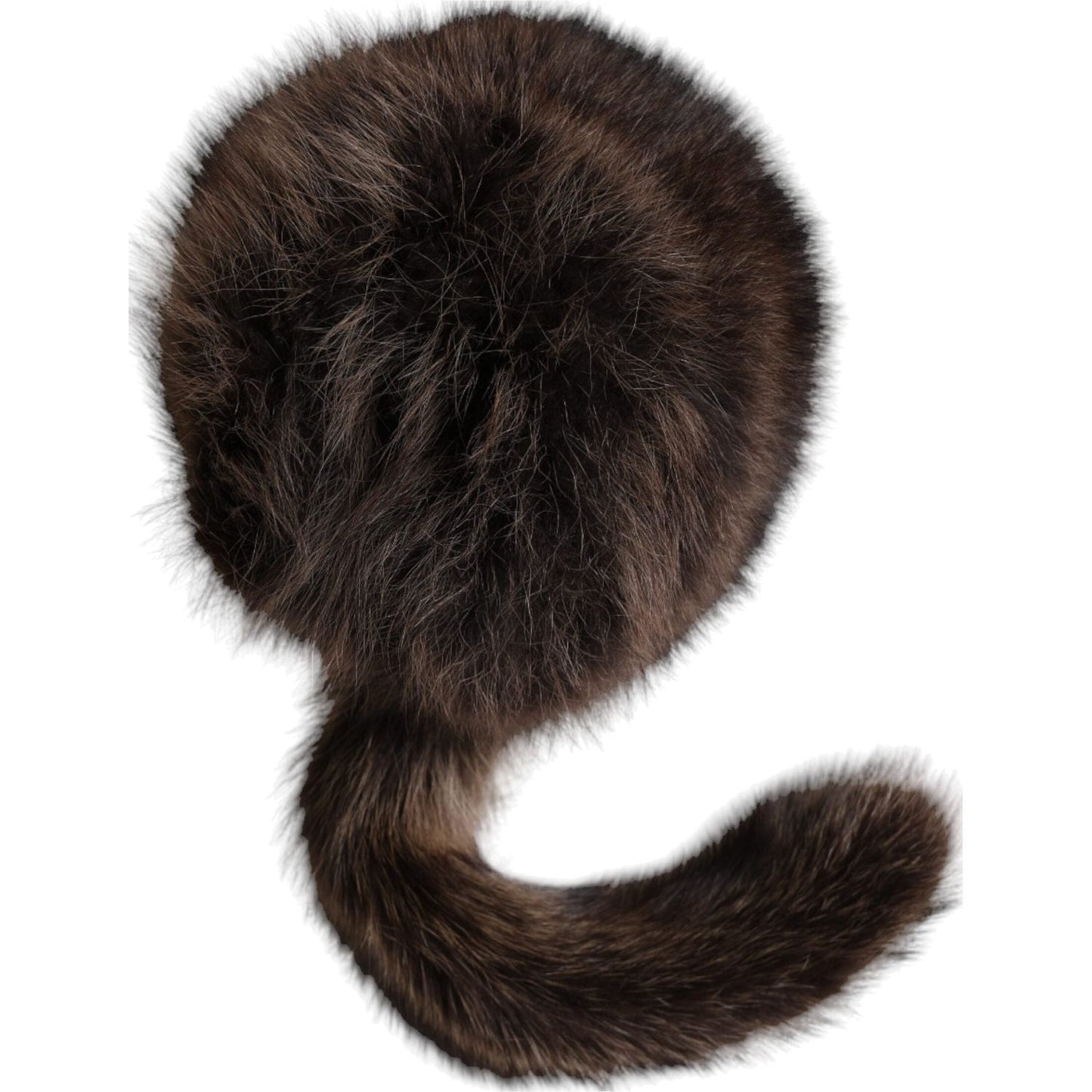 Women Brown Raccoon Fur Bucket Hat