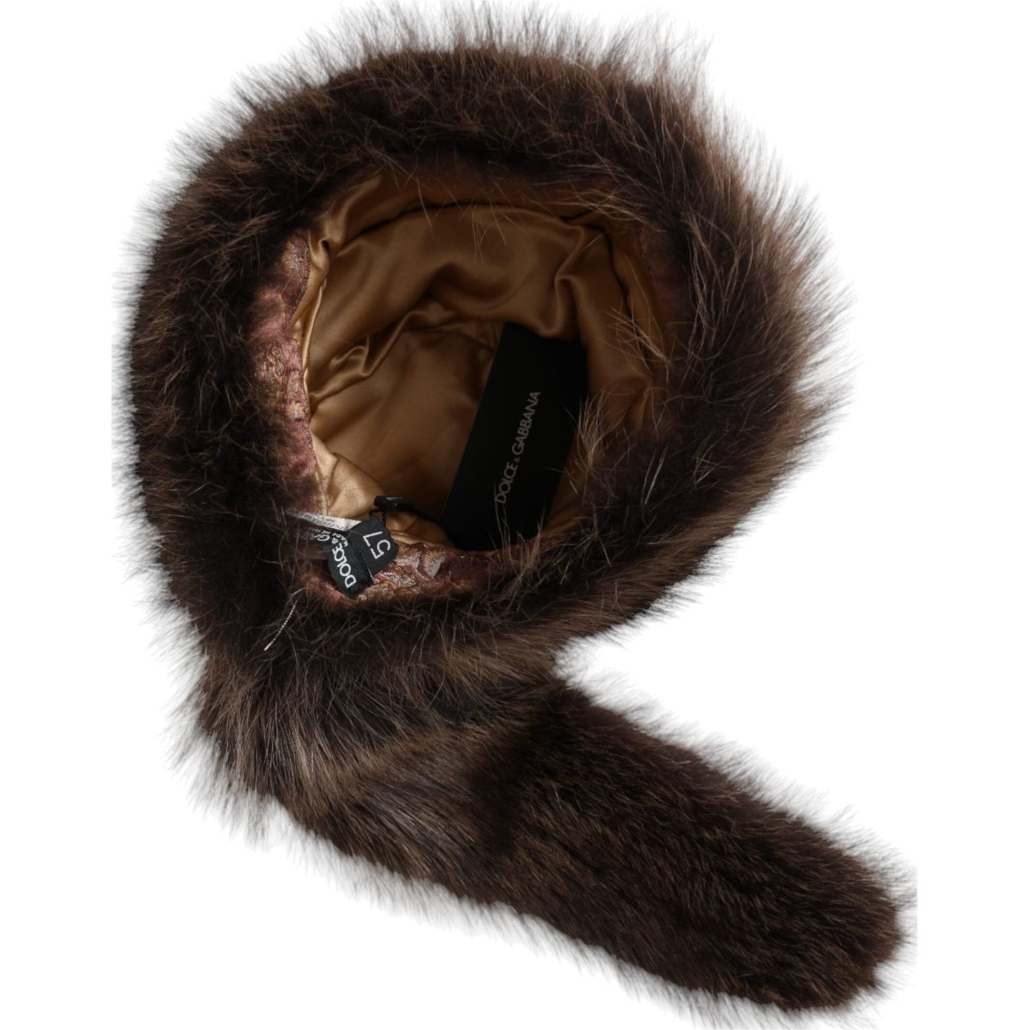 Women Brown Raccoon Fur Bucket Hat