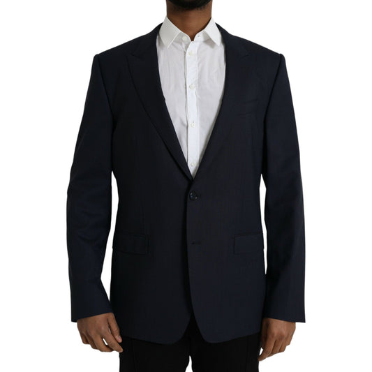 Dolce & GabbanaDark Blue Wool Single Breasted Coat BlazerMcRichard Designer Brands£1019.00