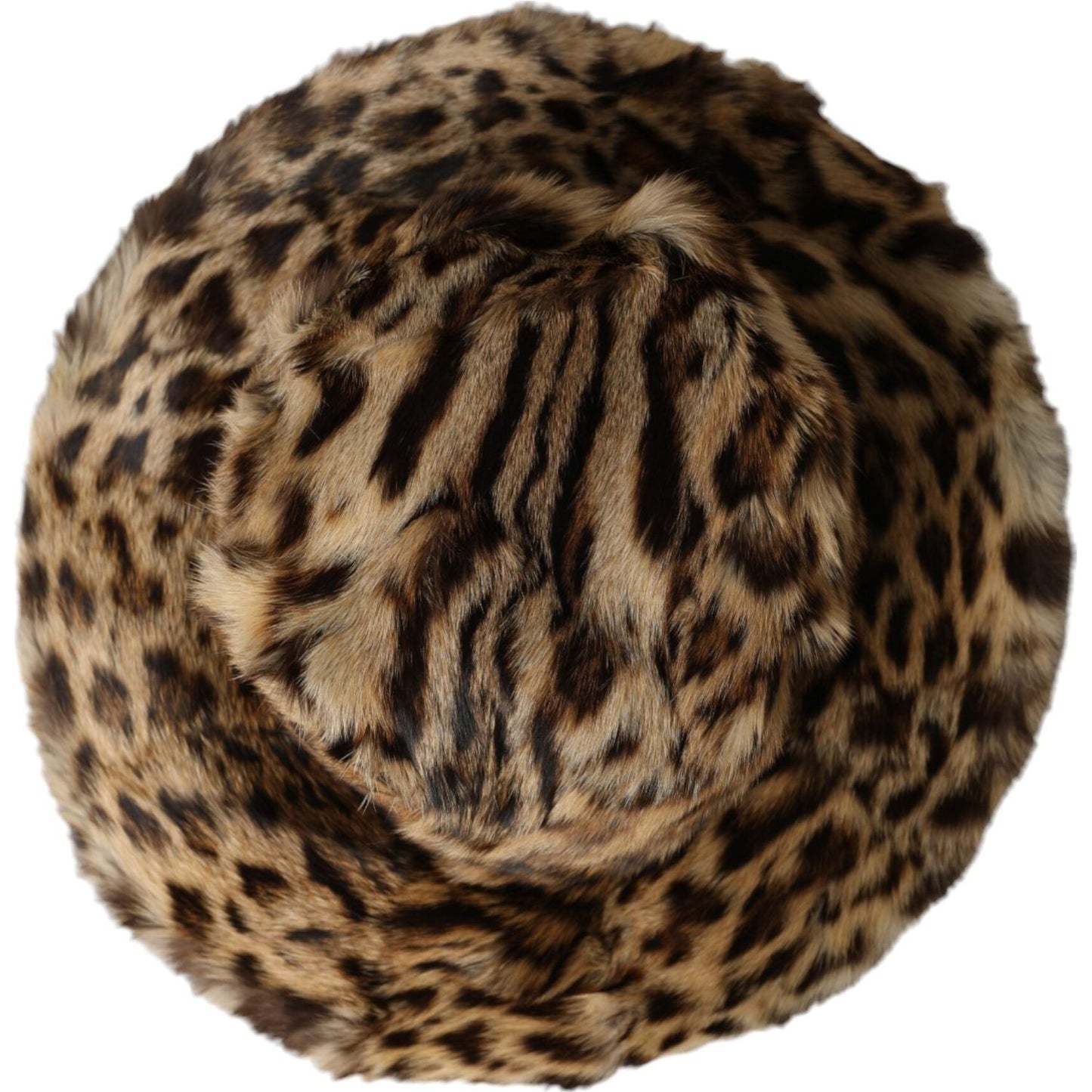 Brown Leopard Fur Women Bucket Hat