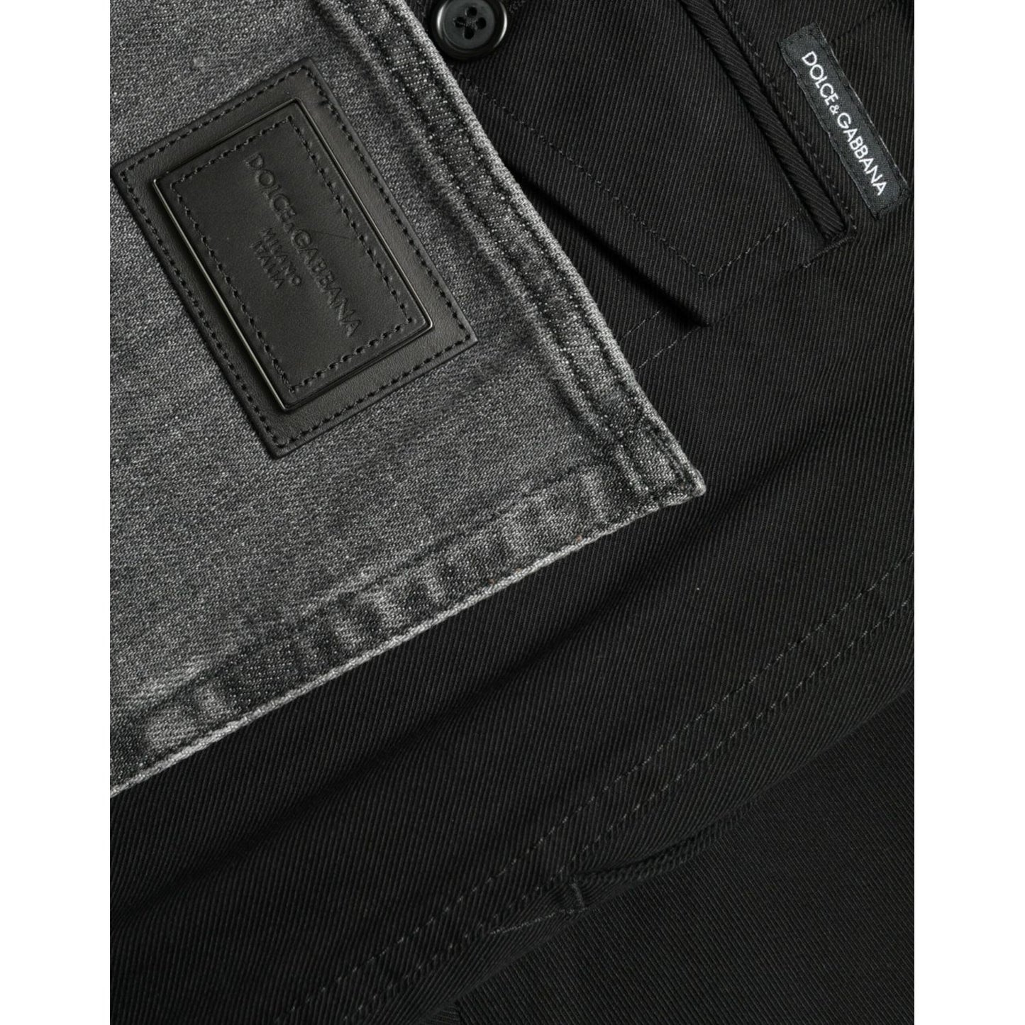 Dolce & Gabbana Elegant Cotton Stretch Jogger Pants black-gray-slim-cotton-denim-jeans
