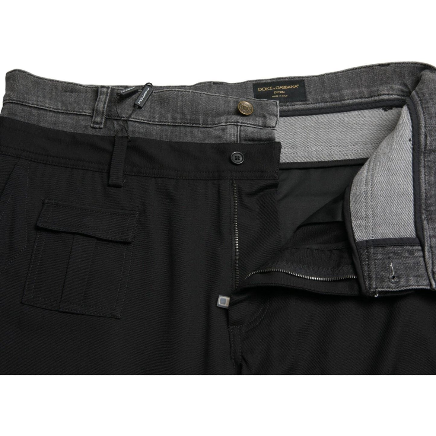 Dolce & Gabbana Elegant Skinny Cotton Stretch Joggers black-gray-slim-cotton-denim-jeans-pants