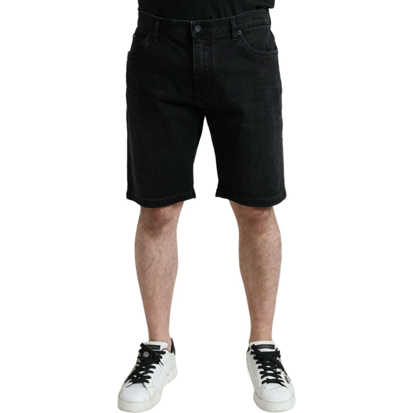 Dolce & Gabbana Chic Black Bermuda Denim Shorts black-cotton-stretch-bermuda-denim-shorts