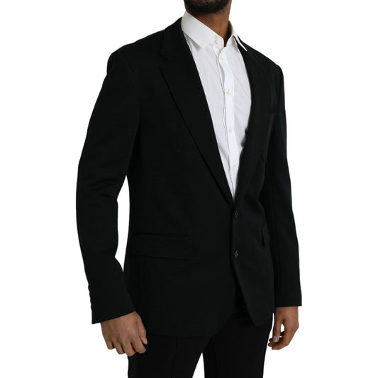 Black Wool Single Breasted Coat Blazer