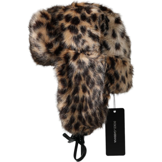 Multicolor Leopard Fur Trapper Women Hat