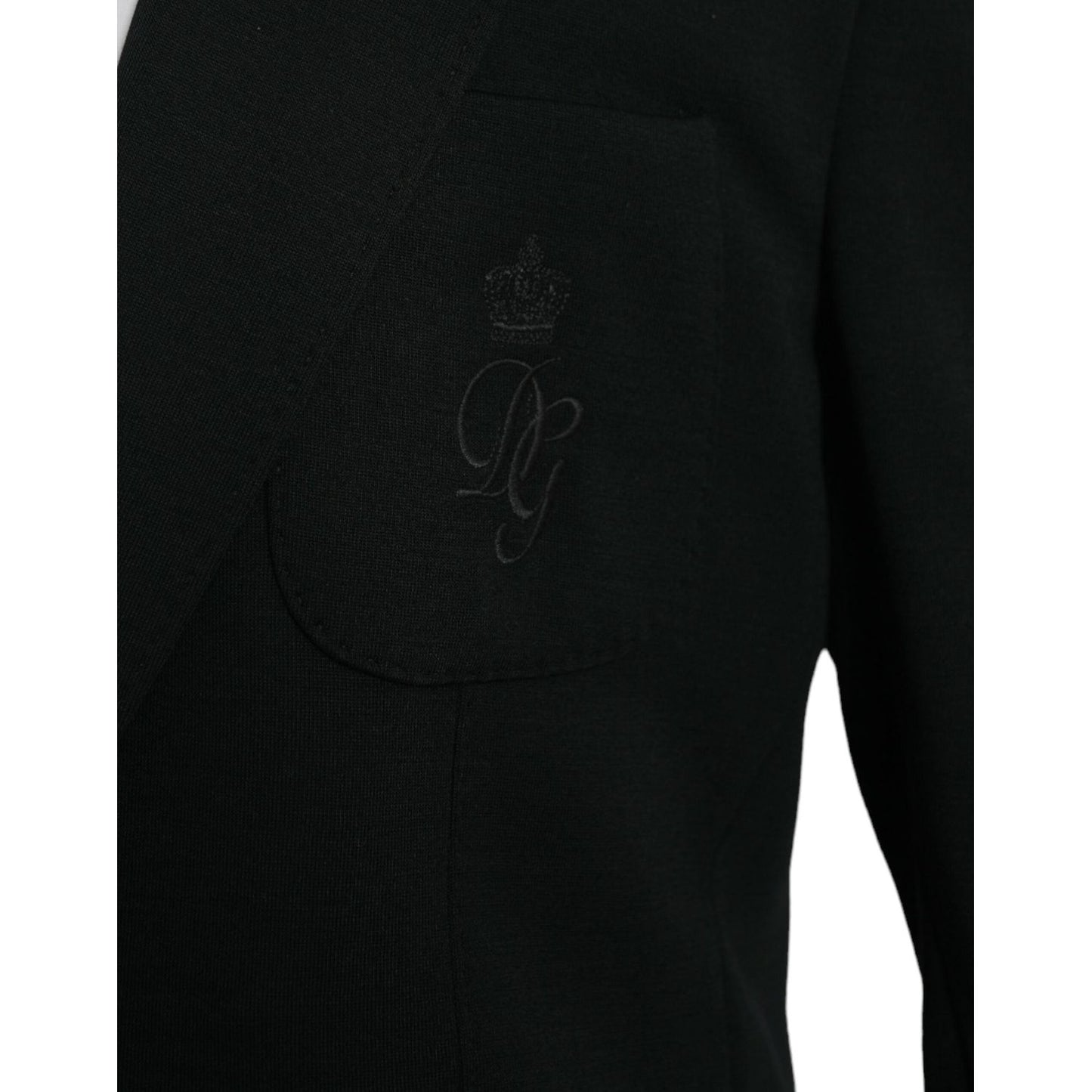 Dolce & Gabbana Black Wool Single Breasted Coat Blazer black-wool-single-breasted-coat-blazer-2