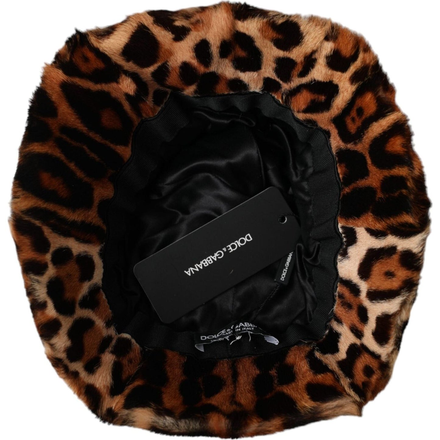 Brown Leopard Fur Women Bucket Hat