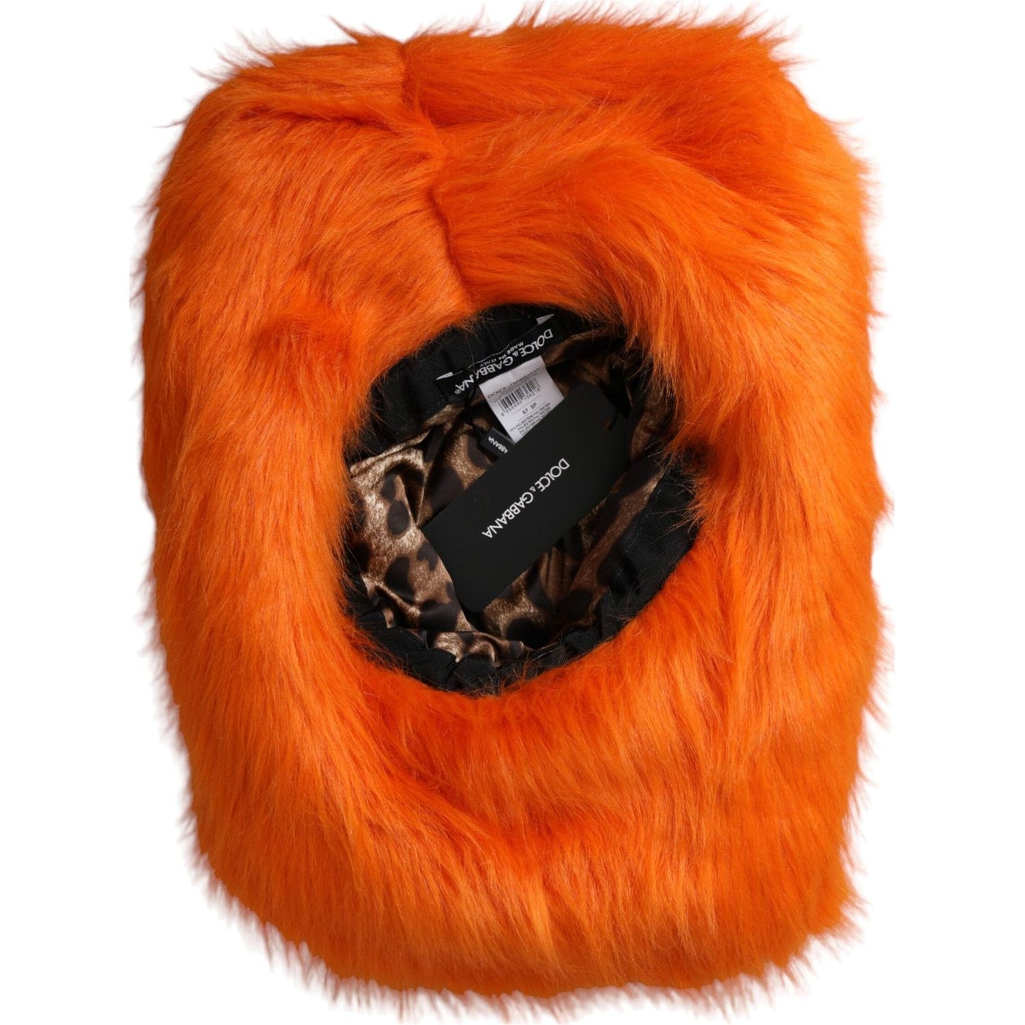 Orange Faux Fur Polyester Fedora Hat