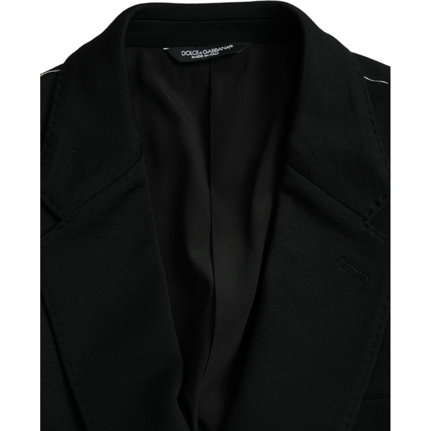 Dolce & Gabbana Black Wool 2 Piece Single Breasted Suit black-wool-2-piece-single-breasted-suit