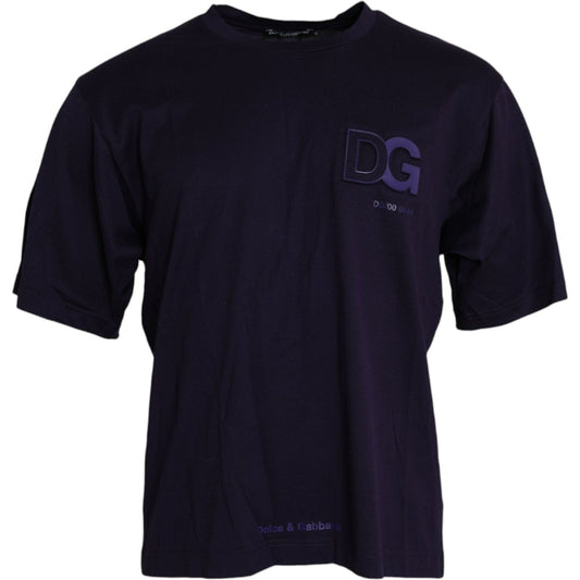 Dolce & GabbanaPurple Logo Patch Short Sleeve Cotton T-shirtMcRichard Designer Brands£279.00