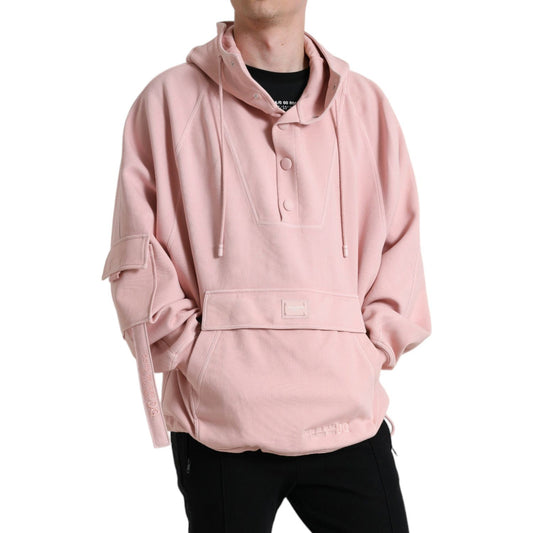 Dolce & Gabbana | Elegant Pink Pullover Sweater with Hood| McRichard Designer Brands   