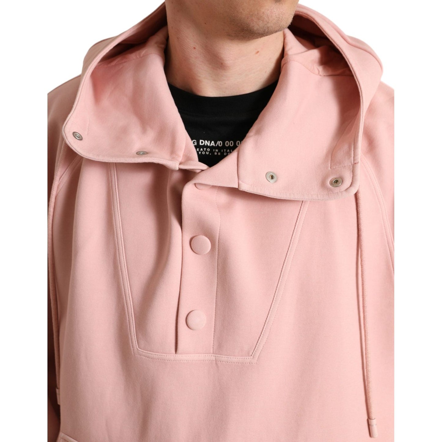 Dolce & Gabbana Elegant Pink Pullover Sweater with Hood pink-cotton-hooded-pockets-pullover-sweater