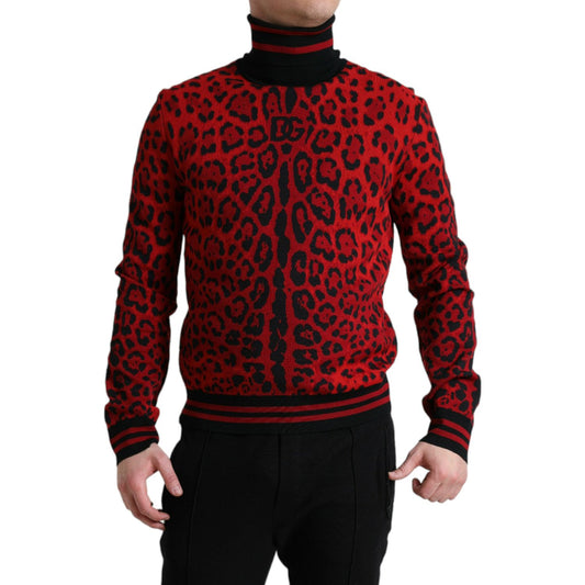 Dolce & Gabbana | Elegant Leopard Turtleneck Sweater| McRichard Designer Brands   