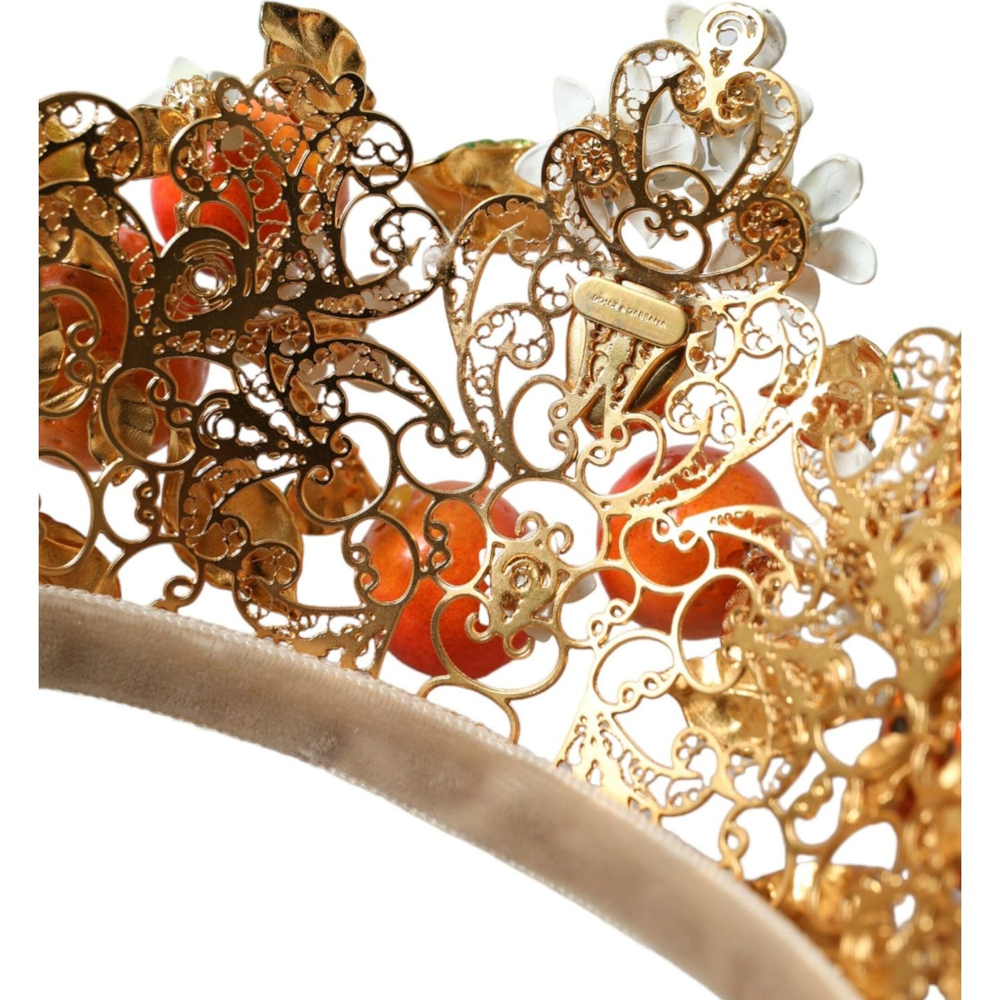 Dolce & Gabbana Multicolor Crystal Sicilian Orange Crown multicolor-crystal-sicilian-orange-crown