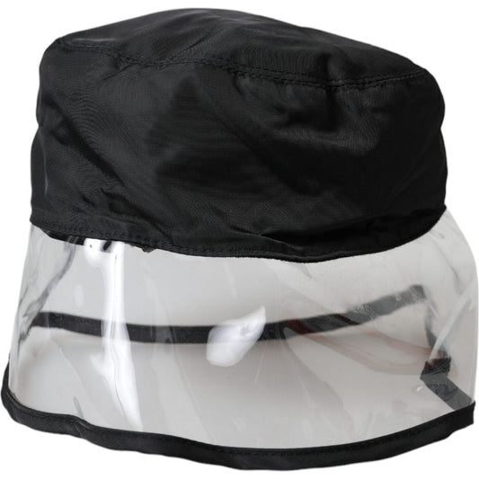 Black Polyester Plastic Bucket Hat Men