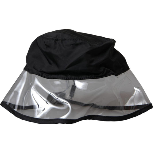 Black Polyester Plastic Bucket Hat Men