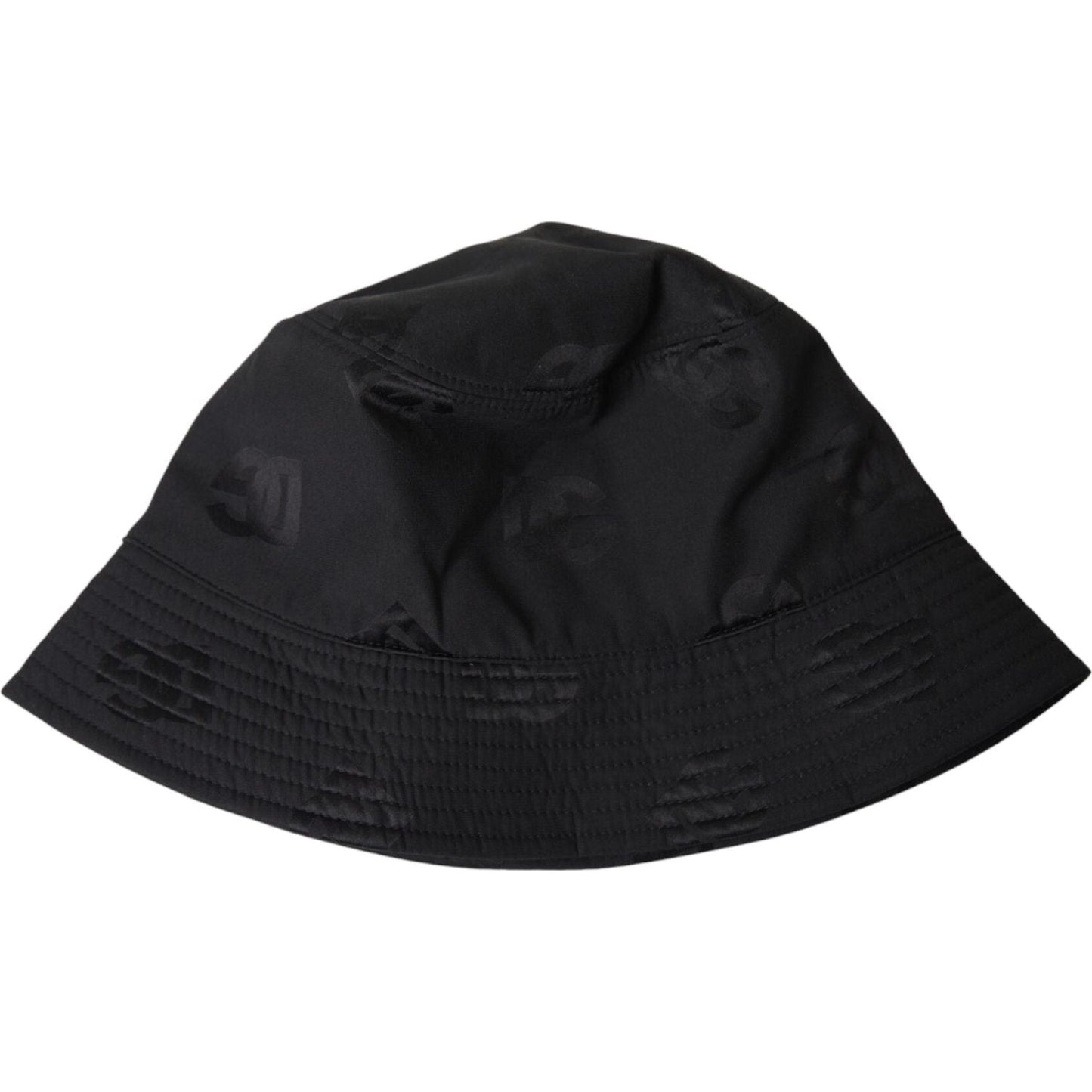 Black Cotton Blend Logo Bucket Hat Men