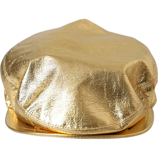 Metallic Gold Polyester Newsboy Hat Men