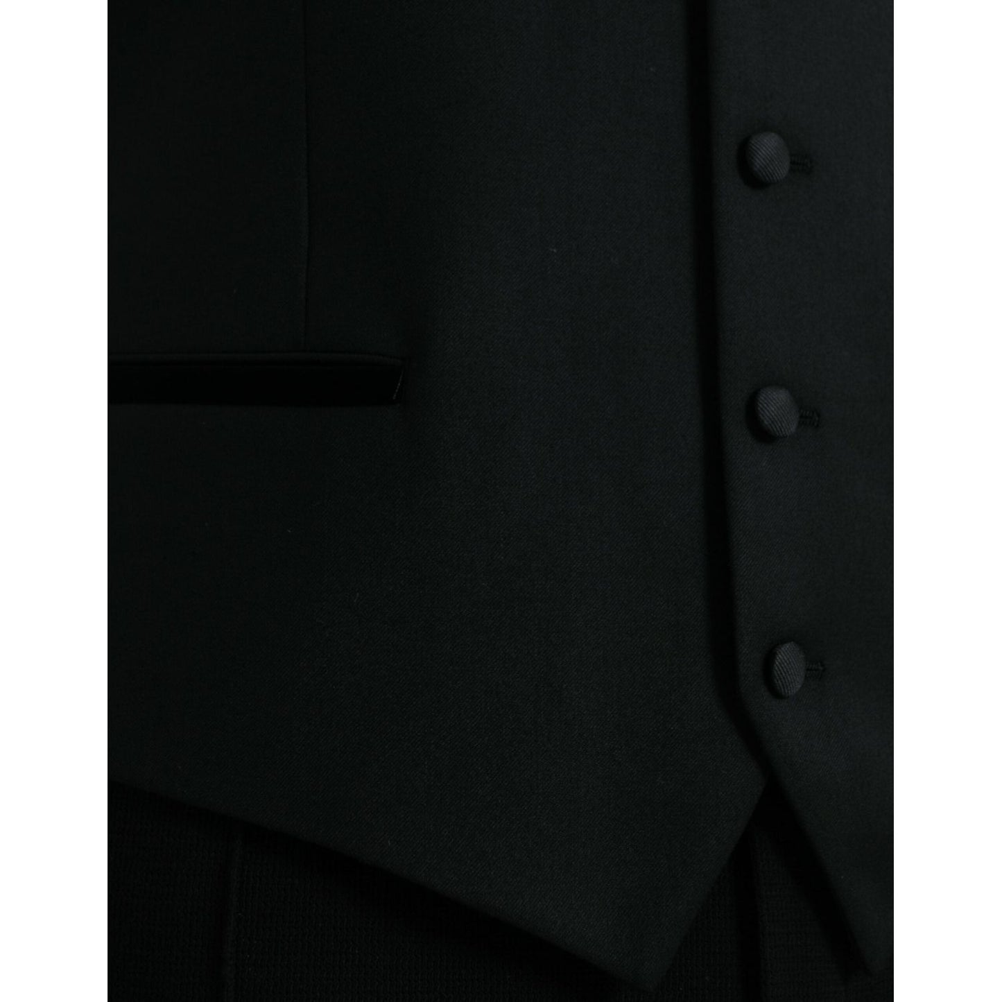 Dolce & Gabbana Black Silk Waistcoat Dress Formal Vest black-silk-waistcoat-dress-formal-vest