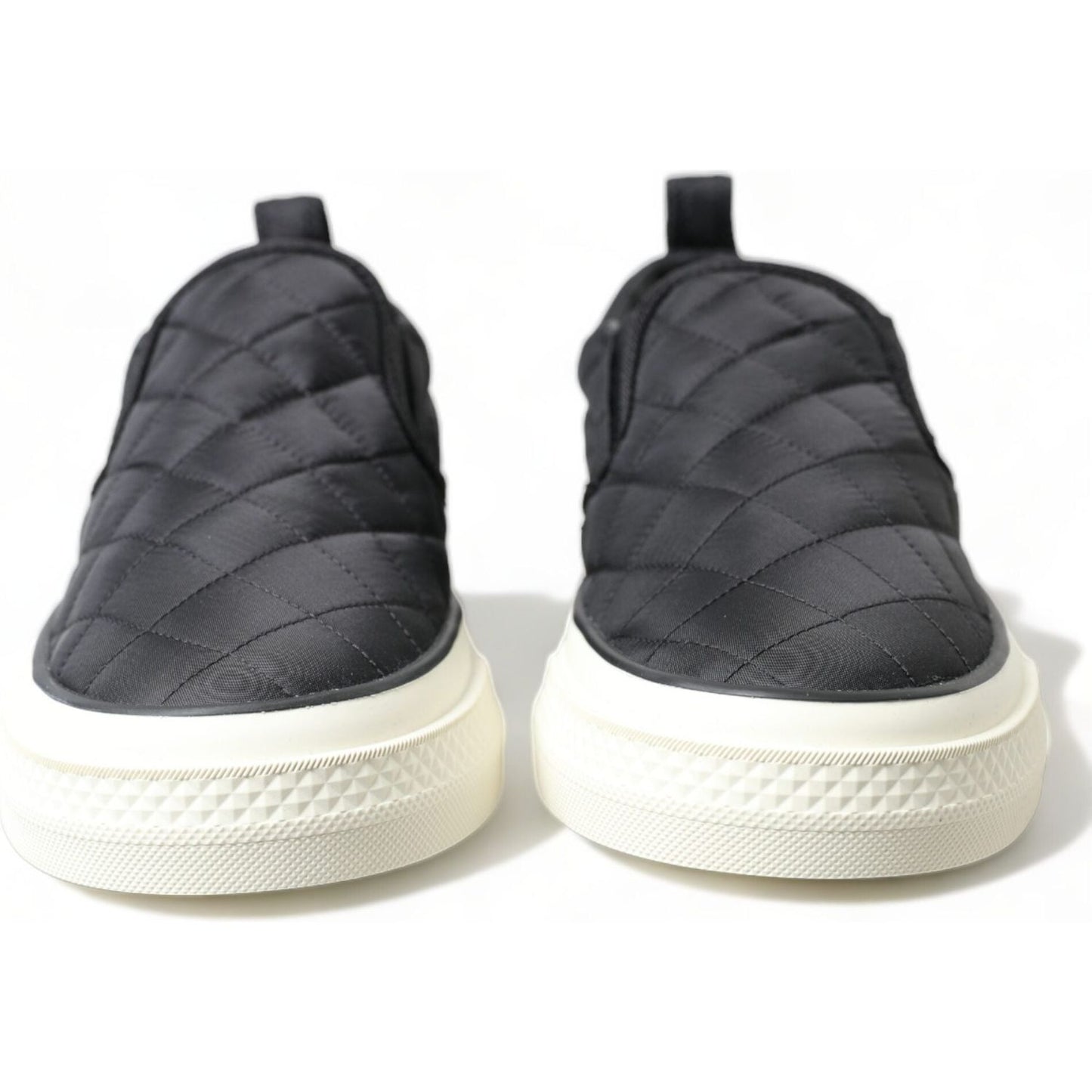 Dolce & Gabbana Elegant Quilted Black Canvas Sneakers black-quilted-slip-on-low-top-sneakers-shoes