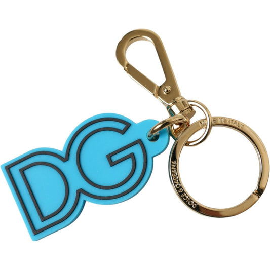 Dolce & Gabbana Elegant Blue Gold Keychain Accessory elegant-blue-gold-keychain-accessory