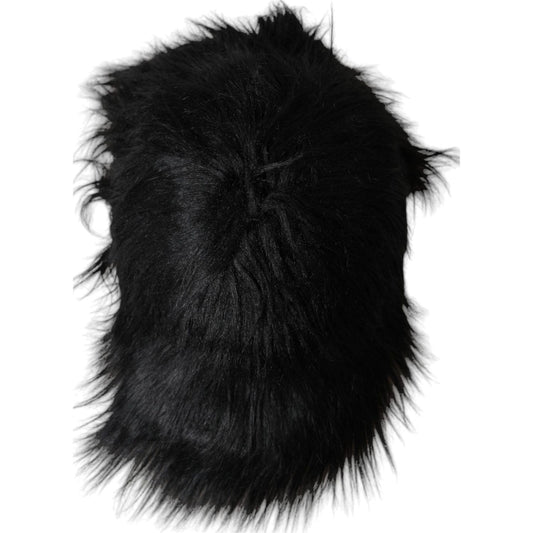 Black Faux Fur Cap Baseball Hat Men