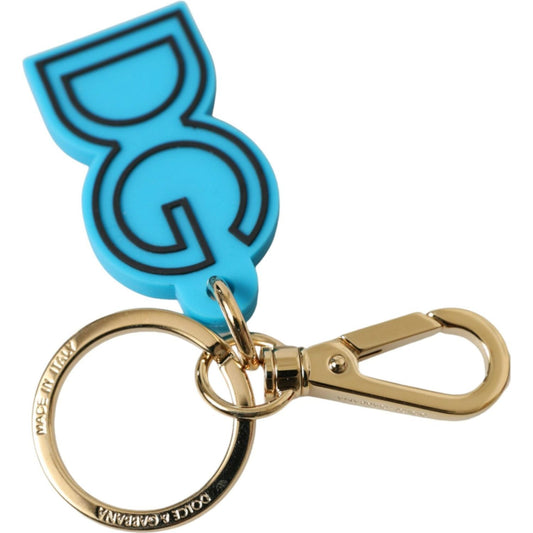 Dolce & Gabbana | Elegant Blue Gold Keychain Accessory| McRichard Designer Brands   