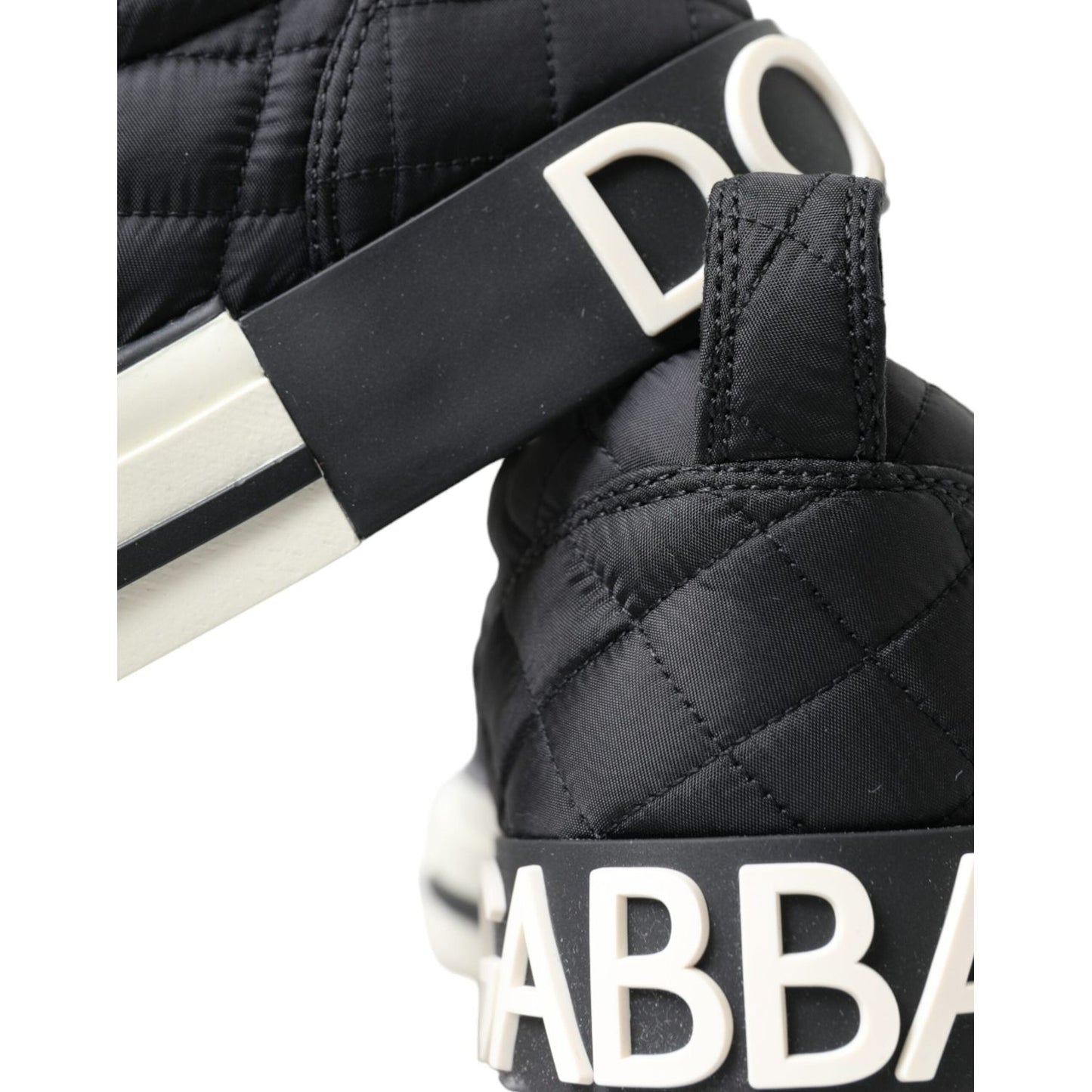 Dolce & Gabbana Elegant Quilted Black Canvas Sneakers black-quilted-slip-on-low-top-sneakers-shoes
